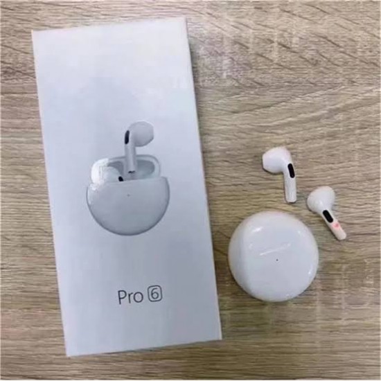 Pro 6 True Wireless Earbuds Bluetooth Earphone Touch Control with Mic Waterproof TWS Stereo Headphone Headset Sport-tws pro 6 (mi pro 6 master copy)